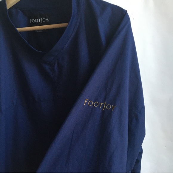 FootJoy Pullover V Neck Golf Windbreaker Jacket Navy Blue Large - Picture 6 of 14